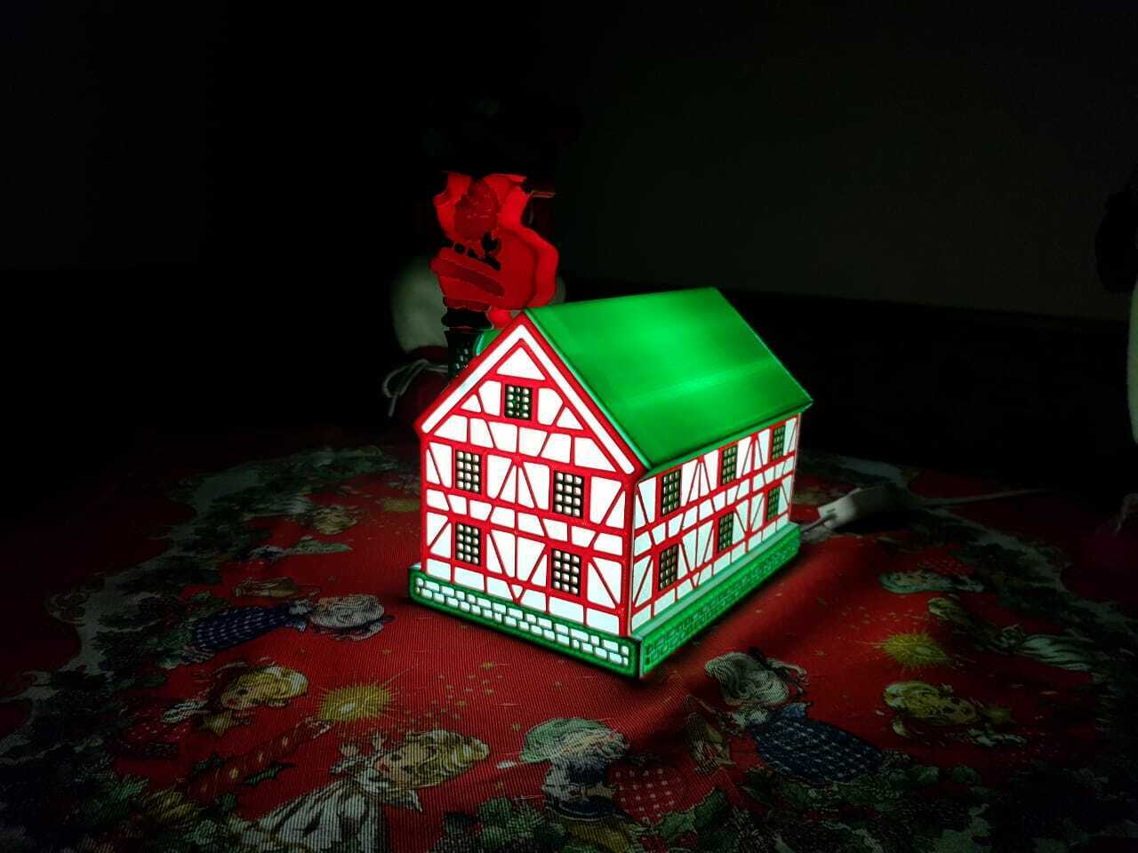 Santa's Haus Lampe Zuhause Santa claus Weihnachten Dekoration 3D print model - Mito3D