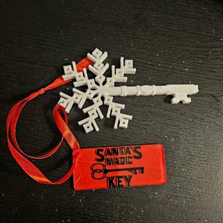 Santa's Magie Schlüssel Zuhause Haus Santa Weihnachten Ferien Tür 3d print model - Mito3D