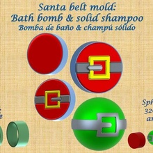 santa belt mold bath bomb solid shampoo bomba ba champ lido molds mould press spherical christmas 3d print model - Mito3D