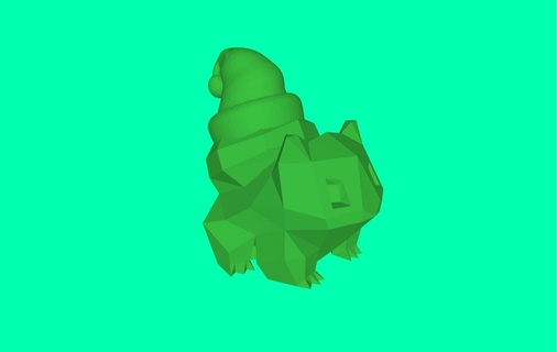 santa bulbasaur portachiavi arredamento ornamento casa Pokemon Basso poli Natale 3d print model - Mito3D