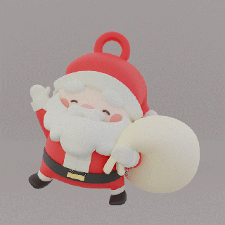 Papa Noel claus Navidad ornamento Arte alegre 3d print model - Mito3D