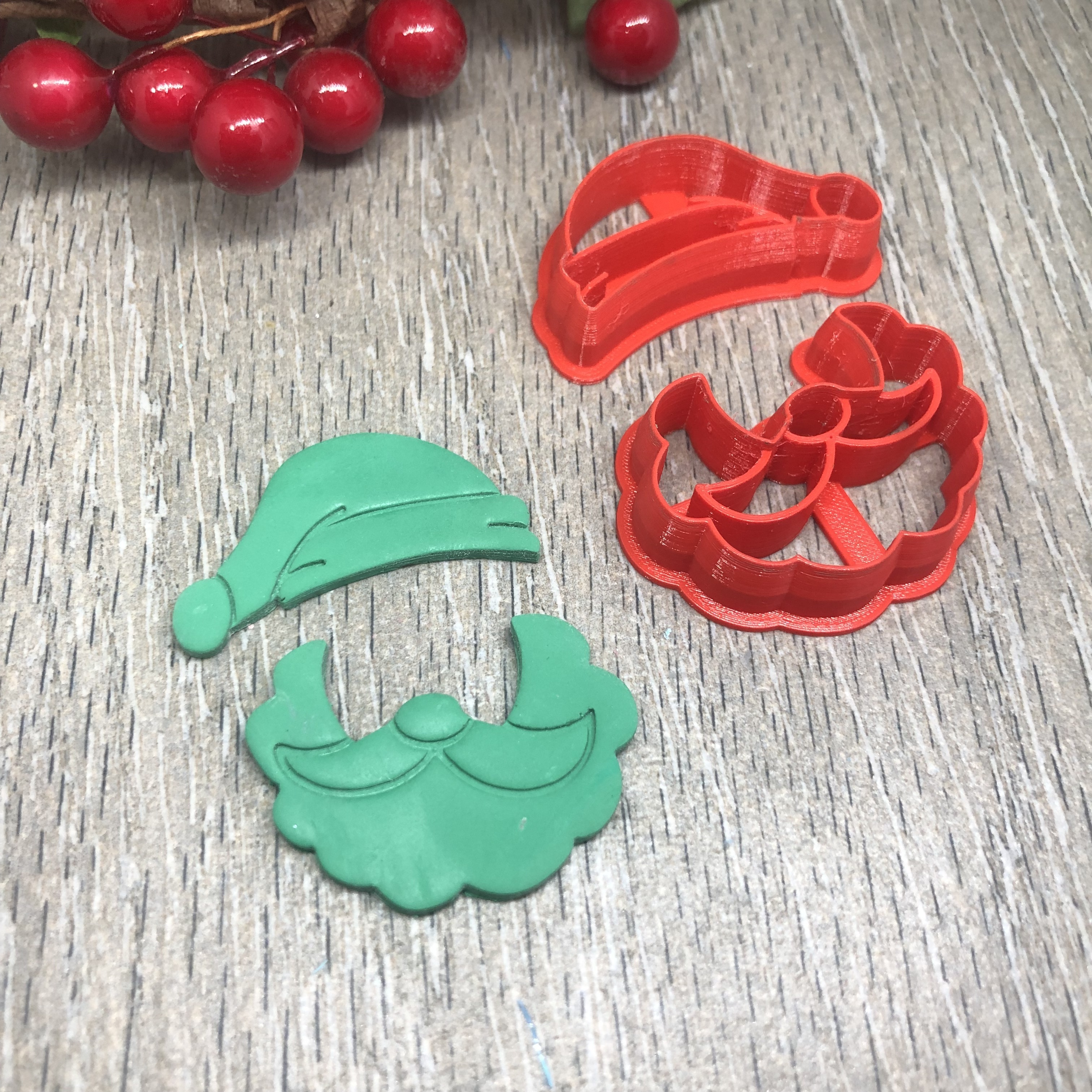 santa claus clay cutter set claycutter polymer tool 3D print model - Mito3D