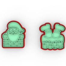 Père Noël claus biscuit cutters coupeurs coupeur biscoitos carimbo timbre joint Coupe 3d print model - Mito3D