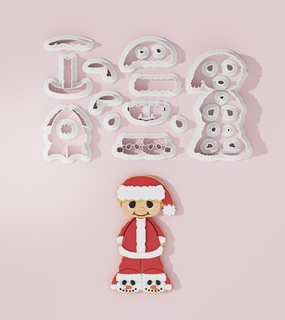 Papa Noel claus pijama Galleta cortador cortadores Navidad diseños horneando herramientas Pastelería pasta azúcar personalizado bricolaje diy estacional año evento 3d print model - Mito3D