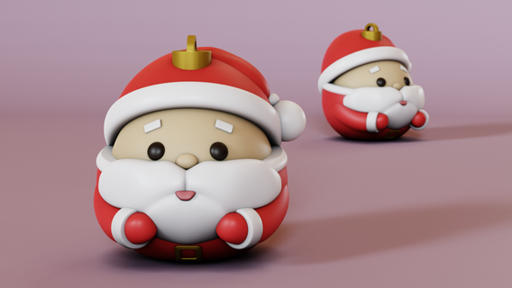 Papa Noel claus esfera Navidad san nicolas imprimible adorable fantasía pequeña árbol ornamento 3d print model - Mito3D