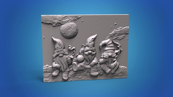 Papa Noel claus estrella cielo Navidad panno 3d stl Cristo cuadro cnc espejo gratis contento año alivio Luna impresión 3d print model - Mito3D