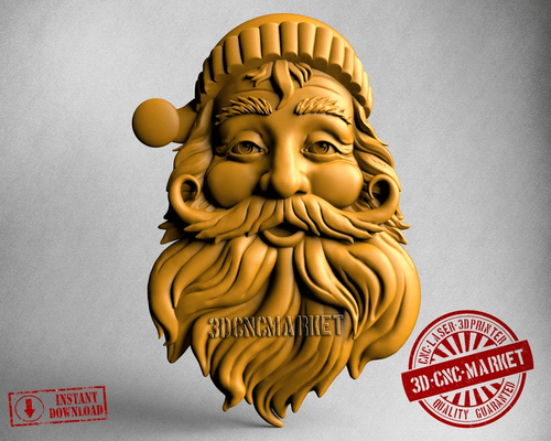 santa claus stl 3d figura stampante file stampa file arte cnc legna intaglio router artcam sollievo 3d print model - Mito3D