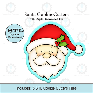 santa cookie cutter stl file Home cutters christmas 3d print model - Mito3D