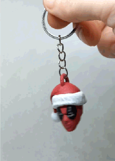 santa deadpool man keychain Jewelry mutated games characters action figure toy avengers marvel comic super hero mcu x-men key chain claus xmas christmas 3d print model - Mito3D