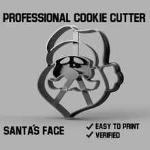 Père Noël visage biscuit coupeur aliments mignonne calus tête 3d print model - Mito3D