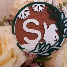 santa floral ornament letters - art christmas saint 3d print model - Mito3D