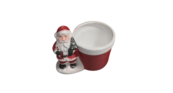 santa flower pot candle holder christmas planter home decor winter snow reindeer 3d print model - Mito3D