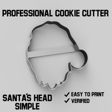 Père Noël tête Facile biscuit coupeur cuisinier aliments mignonne 3d print model - Mito3D