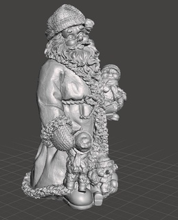 santa holding snowbabies statue Home 3d print model - Mito3D