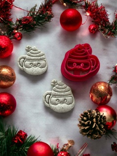 santa hot cocoa mug stl file download polymer clay cutter jewelry cookie tool christmas baking tools 3d print model - Mito3D