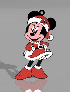 Père Noël Minnie mur décor père noel déco Mickey 3d print model - Mito3D