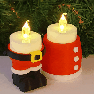 santa mrs claus candle holder gift giftideas specialgift christmastime deskdecor decor housedecor housedecoration christmasornaments ornaments christmasdecorations christmasdecor christmas cool santaclaus mrsclaus candleholder ledcandle 3d print model - Mito3D