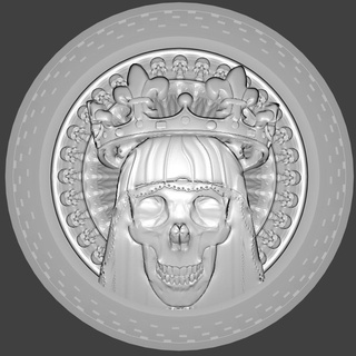 santa muerte medallion Art coins 3d print model - Mito3D