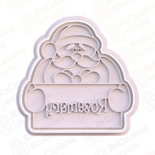 santa plate cookie cutter set stamp cookies cook home cithen cutters sleigh snow globe snowman tree christmas elf gingerbread bear reindeer deer 3D print model - Mito3D