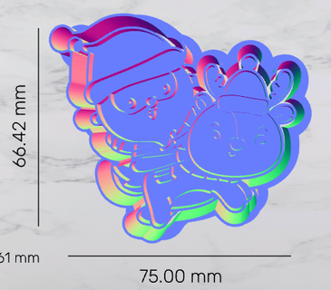 Noel Baba ren geyiği kurabiye kesici işaretleyici Deniz Kızı Michi Yavru kedi buz krem 3d print model - Mito3D