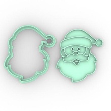 Père Noël claus biscuit coupeur biscuits cuisinier coupeurs Coupe timbre Biscotti texturisant 3d print model - Mito3D