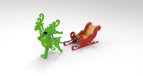 Noel Baba kızak ren geyiği Sanat christmasxkültler yeni yıl 3d print model - Mito3D