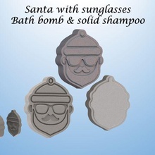 Papa Noel Gafas sol molde bañera bomba sólido champú moldes prensa Navidad 3d print model - Mito3D