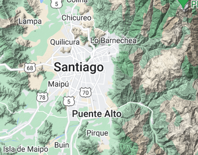 santiago Chile cuenca montaña rango andes geografía 3d print model - Mito3D