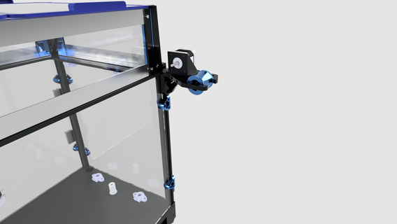 sapphire pro extruder mount filament guide 3d printer upgrades per two trees enclosure flap diy glass plexi abs panel door sp-3 quality bowden 2020 profiles 3d print model - Mito3D
