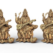 saraswati mata 3d model 02 jewelry ganesh ji 3dmodel hindu holy religiou object jesus ganesha christian bible sanskrit jewish religion laxmi shivji hanuman sculpture goddess 3d print model - Mito3D