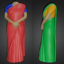 sari 3d impreso humano miniatura Arte 3dgiftz personalizado cabeza muñecas tamil tradicion mujer vestido moderno niña hembra disfraz sorpresa regalo matrimonio san valentin día 3d print model - Mito3D