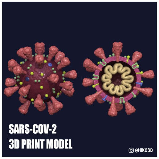 sars-cov-2 - coronavirus tool covid19 virus pandemic educate yourself 3dprint 3dmodel virusmodel wuhan china world quarantine 3D print model - Mito3D