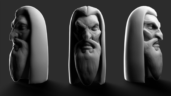Saruman cabeça lotr esboço bruxo 3d print model - Mito3D