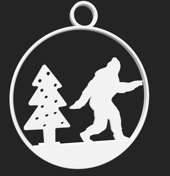 sasquatch Navidad árbol ornamento adornos estacional estaciones fiesta yeti 3D print model - Mito3D