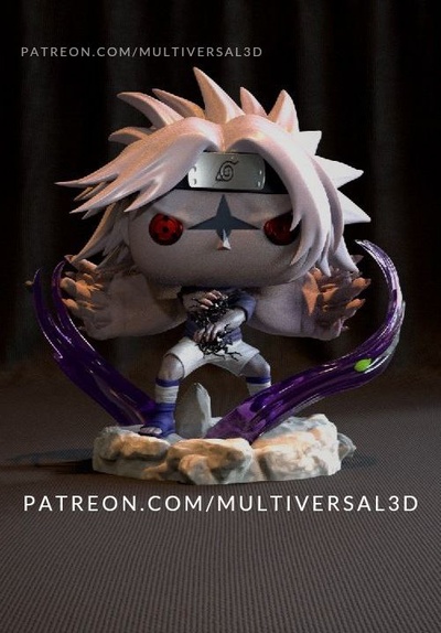 sasuke maldito marca funko popular personalizado juego naruto anime coleccionable 3d impresión juguete figurilla fdm resina ventilador arte 3d print model - Mito3D