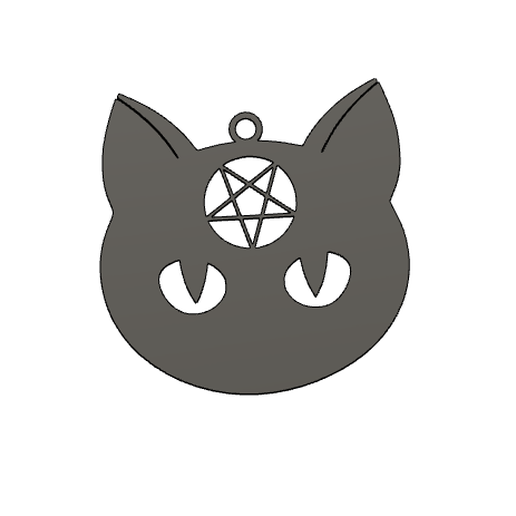 satan cat earrings jewelry keychain necklace 3D print model - Mito3D