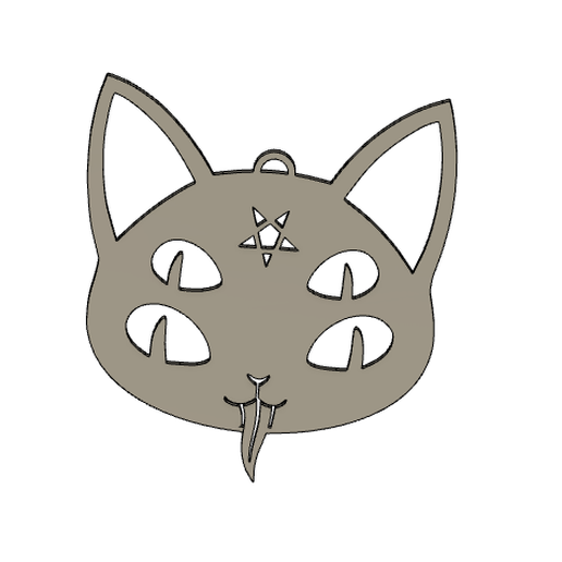 şeytan kötü kedi küpe anahtarlık takı 3D print model - Mito3D