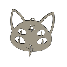 Satana male gatto orecchini portachiavi gioielleria 3d print model - Mito3D