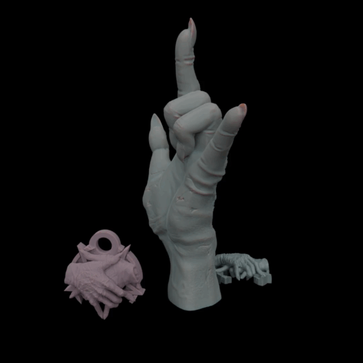 satanás mão pingente arte baphomet Sombrio morte gótico Horror livre suporte assustador diabo Rocha metal 3D print model - Mito3D