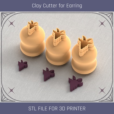satan occult mini clay cutter tools earring 3d print model - Mito3D