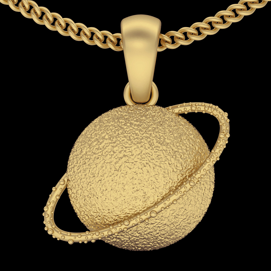 satern pendant silver gold jewelry printable 3d model trend fashion design zbrush 3D print model - Mito3D