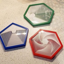 satisfaisant hexagone Coaster math_art 3d print model - Mito3D