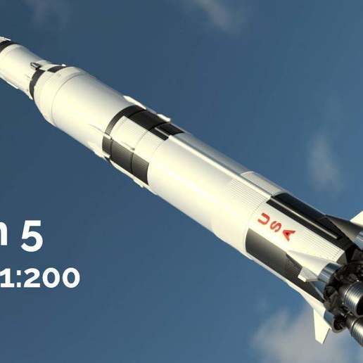 Satürn 5 chelle 1 200 çok pi ces oyun araç ABD uzay gemisi alanı saturn v saturnv nasa parçalı apollo 3D print model - Mito3D