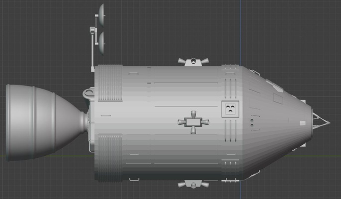 satürn 5 komut modül sanat apollo 3d print model - Mito3D