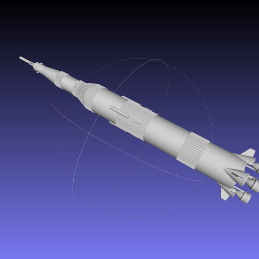 Saturno básico miniatura 3d printing cohete vuelo espacial astronave Apolo saturn v lunar nasa 3D print model - Mito3D