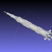 Saturno básico miniatura 3d printing cohete vuelo espacial astronave Apolo saturn v lunar nasa 3d print model - Mito3D