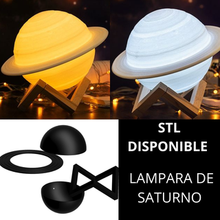 Saturn Lampe Planet Ring Licht Tabelle 3d print model - Mito3D