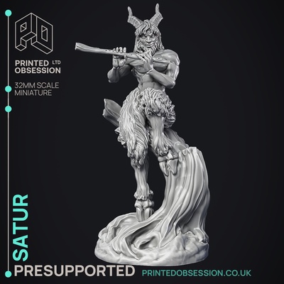 satyr - fey & monsters presupported illustrated stats 32mm scale game dnd d&d dungeons dragons miniature tabletop game pathfinder rpg creature monster 5e fantasy wargaming monsterous 3d print model - Mito3D