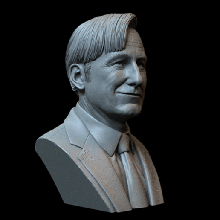 saul Homme alias Jimmy mcgill bob Odenkirk rupture mauvais personnage buste portrait ressemblance Sidnaique mieux appel 3d impression 3d print model - Mito3D