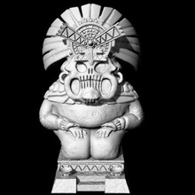 sauro rana statua uomini lucertola serafone totem sculture slann diorama 3d print model - Mito3D